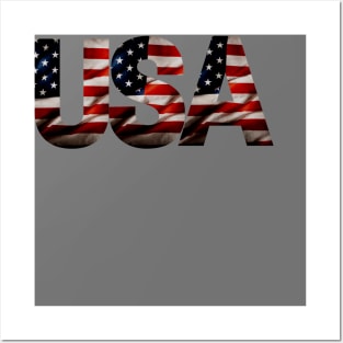 letter version of the usa flag Posters and Art